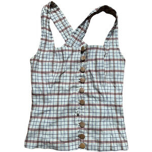 RTR 34 Women Summer Dress Plaid Design *Missing Button*